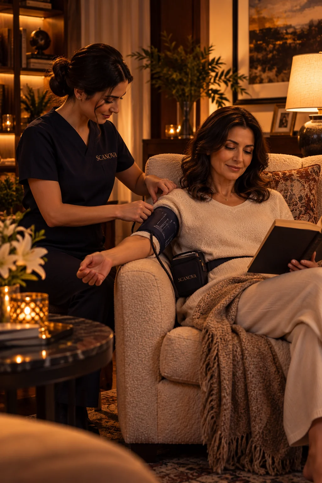 Illustrative image: 24-hour blood pressure monitoring at home