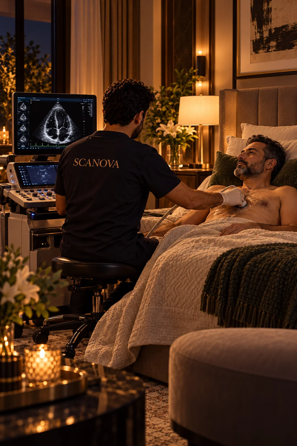Illustrative image: echocardiography at home