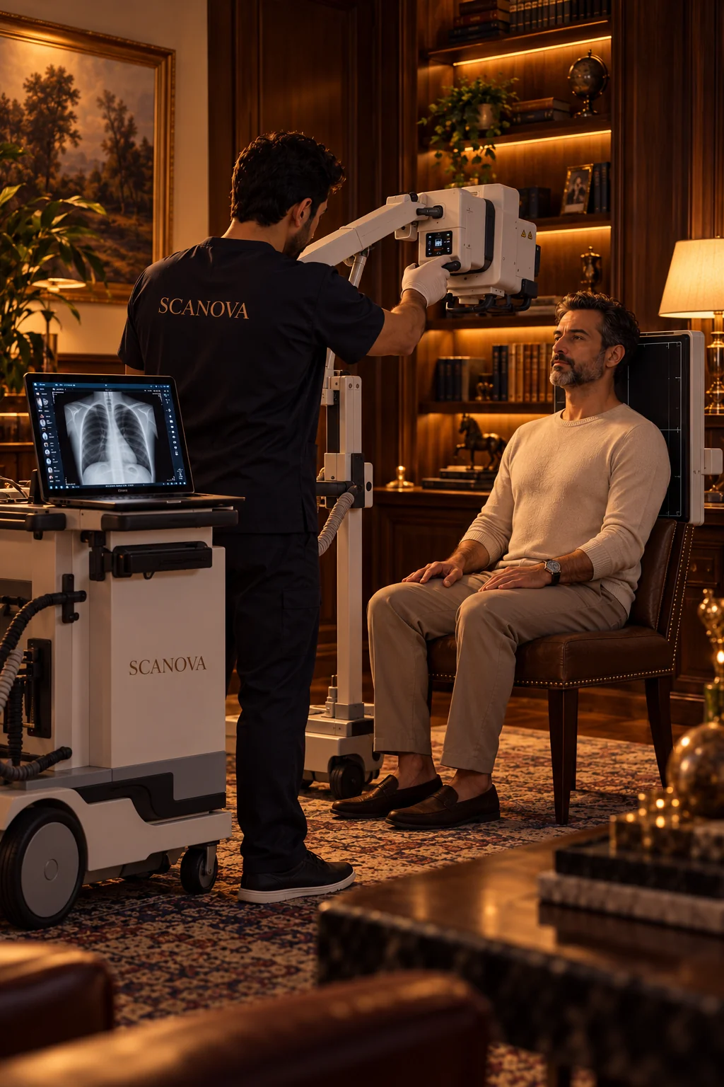 Illustrative image: portable X-ray at home